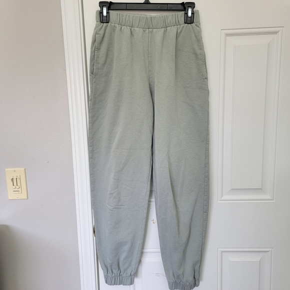 John Galt Sage Light Green Sweatpants Gathered Ankle Comfy Casual OS Small - Picture 1 of 8